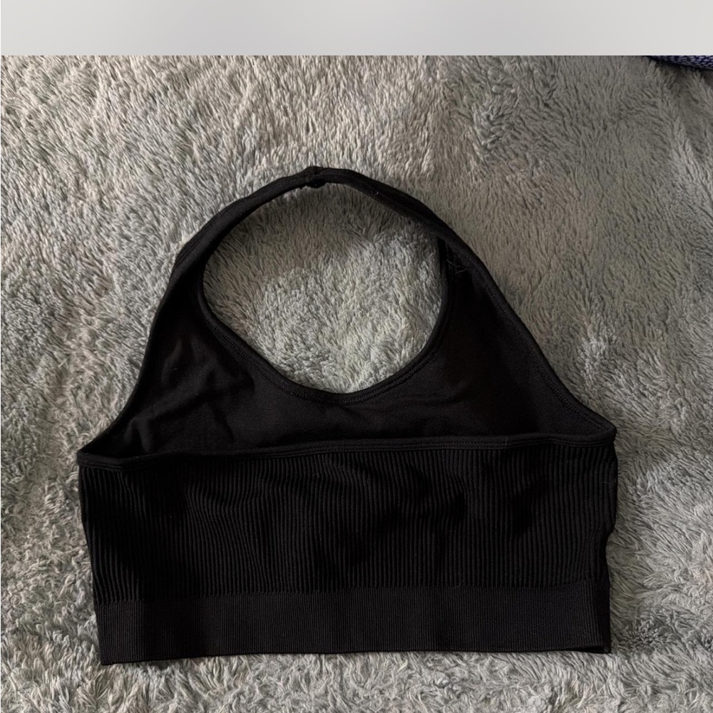 Black Ribbed Halter Top - Picture 2 of 2